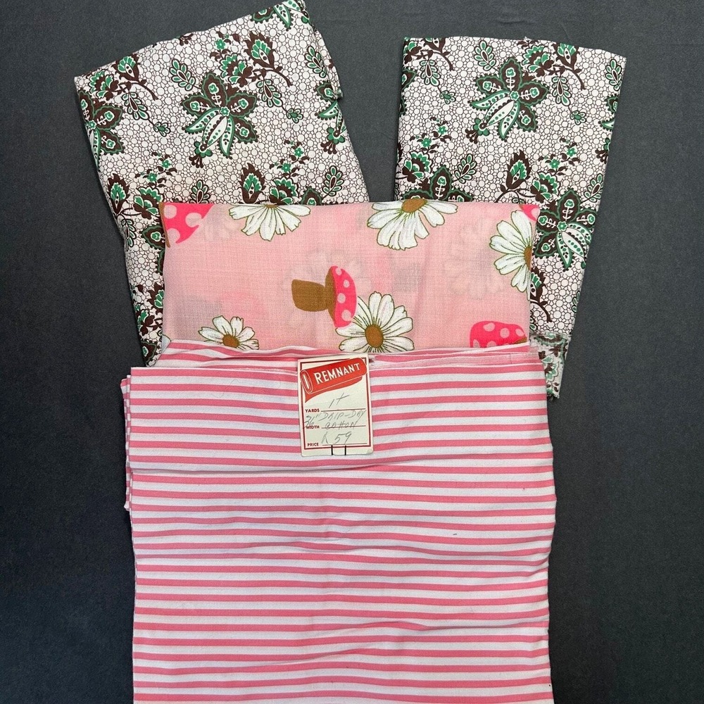 Vintage Fabric Scraps Remnants Quilting Doll Clothes